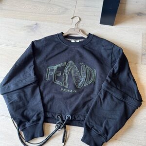 SOLD Fendi Cotton Sweater with Mesh Logo